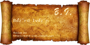 Bárd Iván névjegykártya