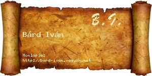 Bárd Iván névjegykártya